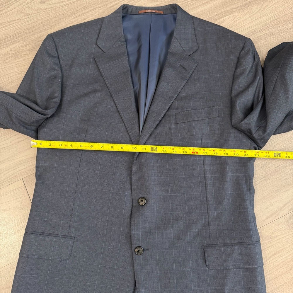 Hickey Freeman, Windowpane / Grid Pattern, 100% W… - image 8